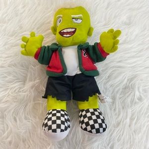 Zombie High Green Skin White Hair Varsity Jacket Checker Shoes Stuffed Animal